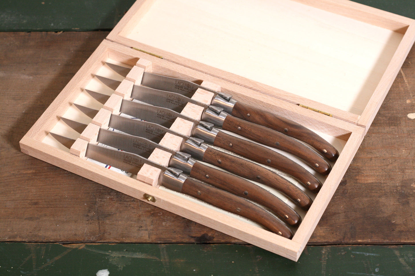 Deluxe Laguiole Steak Knives Walnut Handle